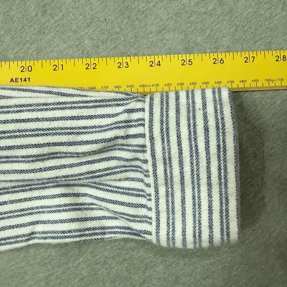 Lee Valley Ireland Grandfather Shirt Mens XL Blue Striped The Orig Flannel - Picture 4 of 6